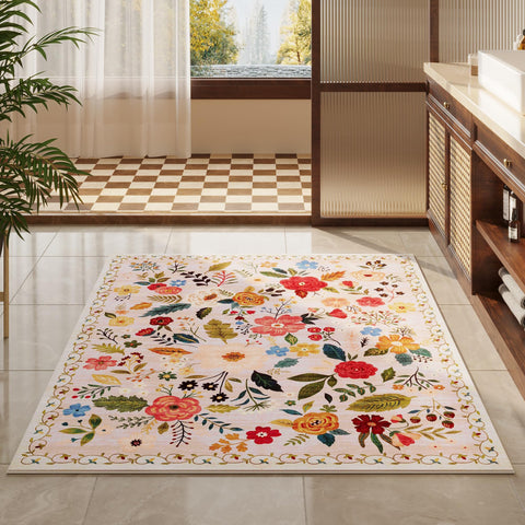 Rugcomf vintage medallion print enhances any room's decor.