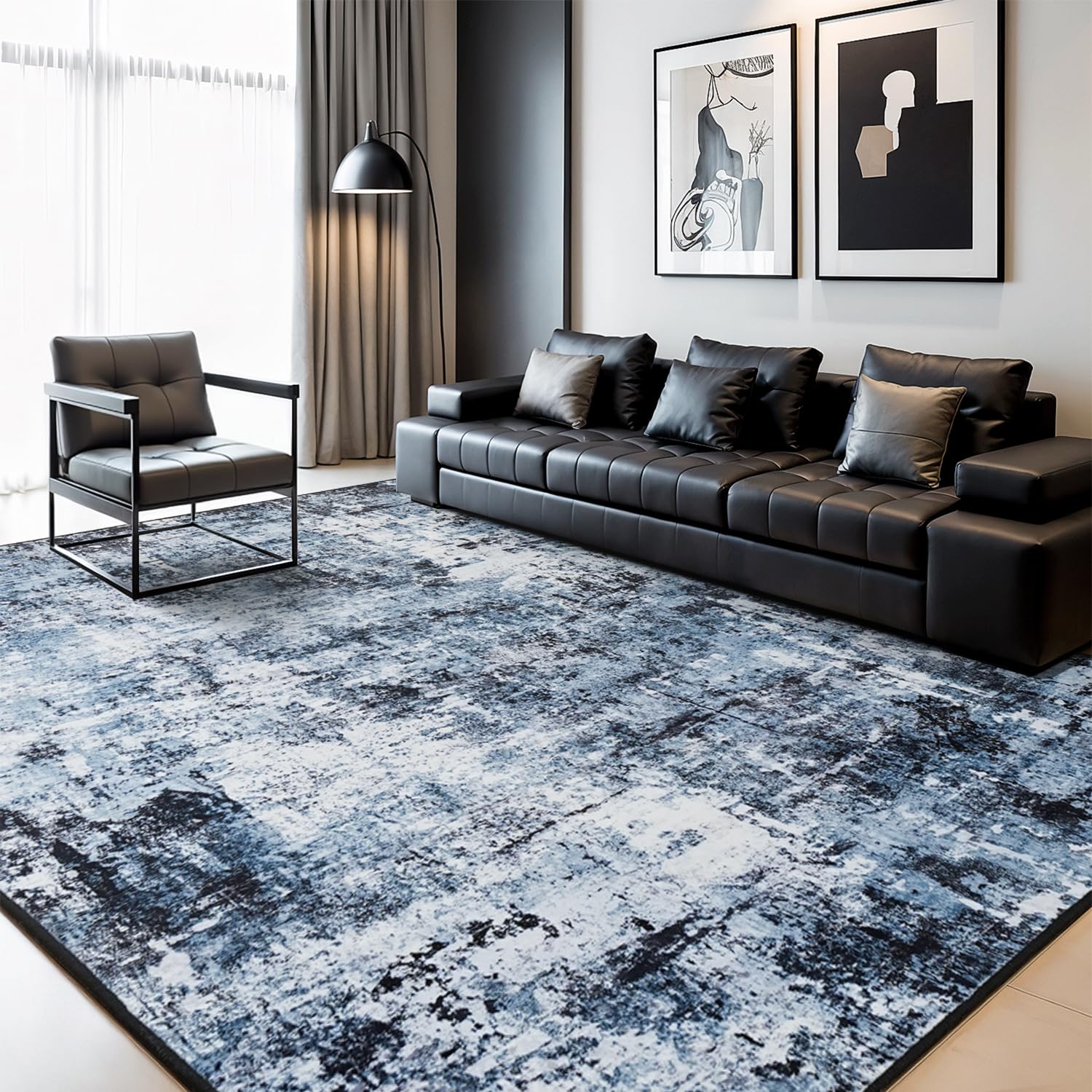 Rugflix versatile 5x7 rug fits living rooms, dining rooms, bedrooms, and offices.