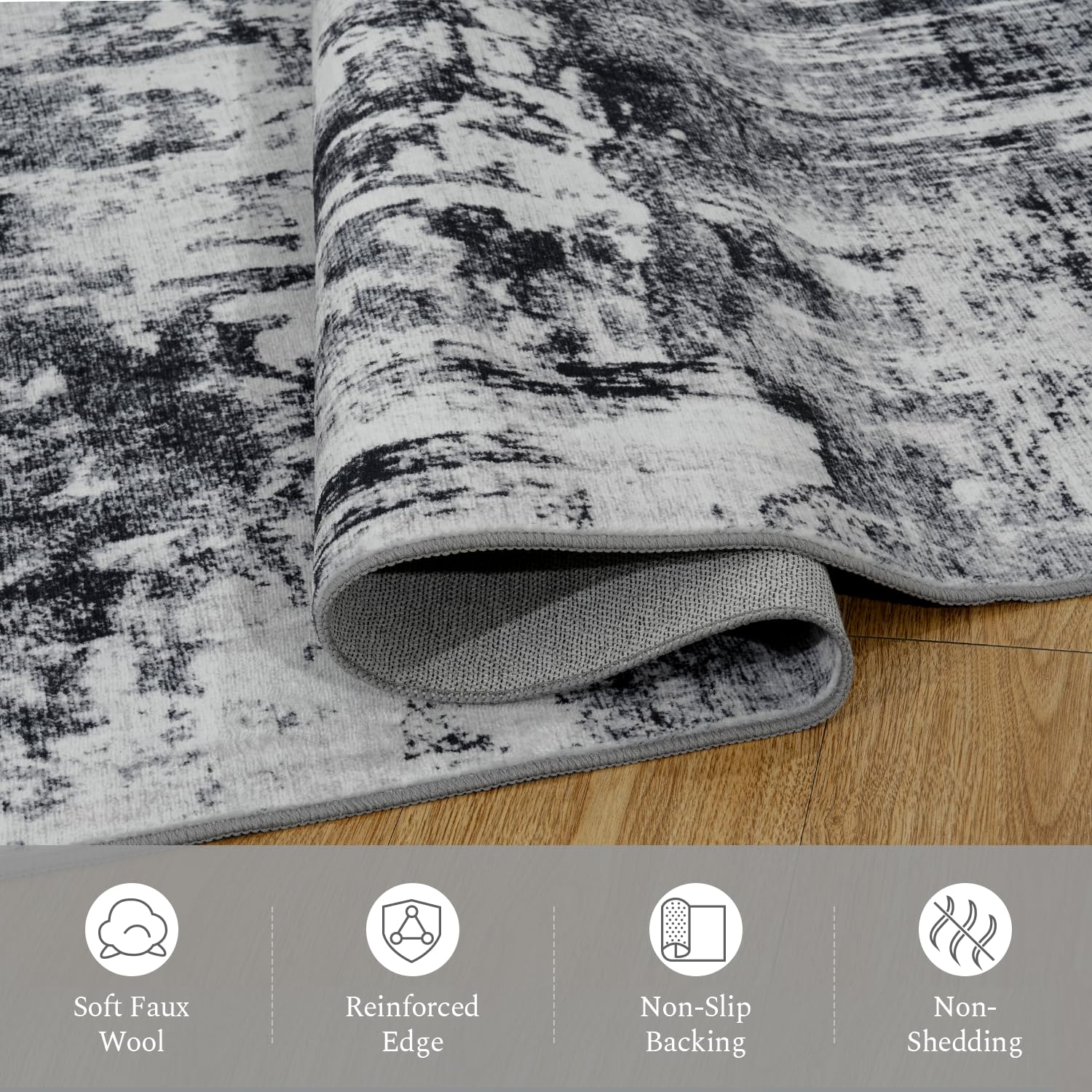 Rugflix non-slip backing guards floors and keeps rug in place.