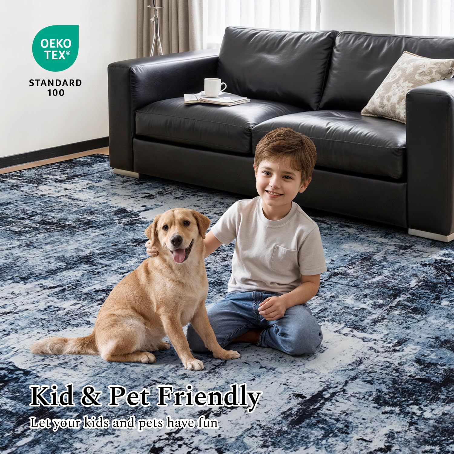 Rugflix non-slip backing keeps the rug in place on hard floors