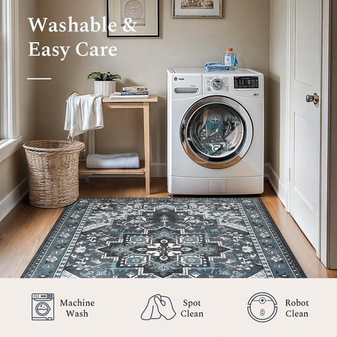 Rugflix pattern detail emphasizes subtle oriental elements and floral accents