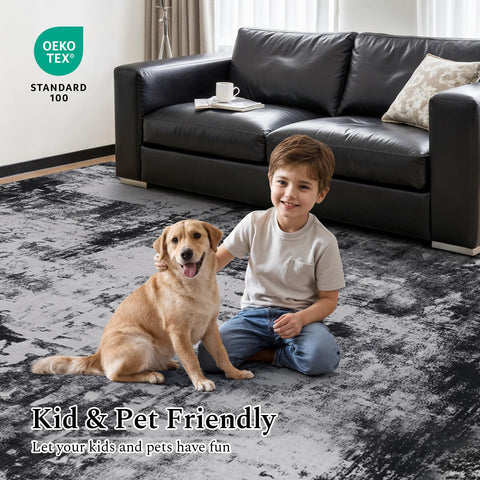 Rugflix pet- and kid-friendly rug keeps homes tidy.