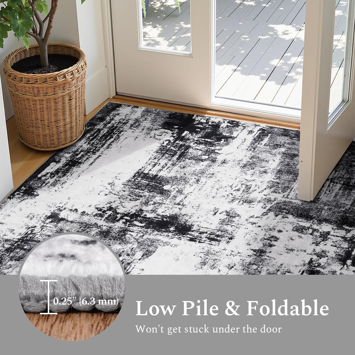 Rugflix plush low-pile rug feels soft underfoot.