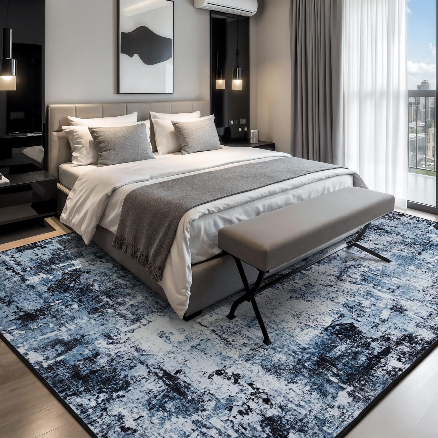Rugflix washable large rug designed for easy cold water cleaning after daily use