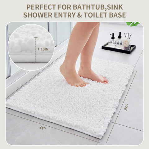 Ruggnovea absorbent bath rug dries quickly to reduce moisture on the floor.