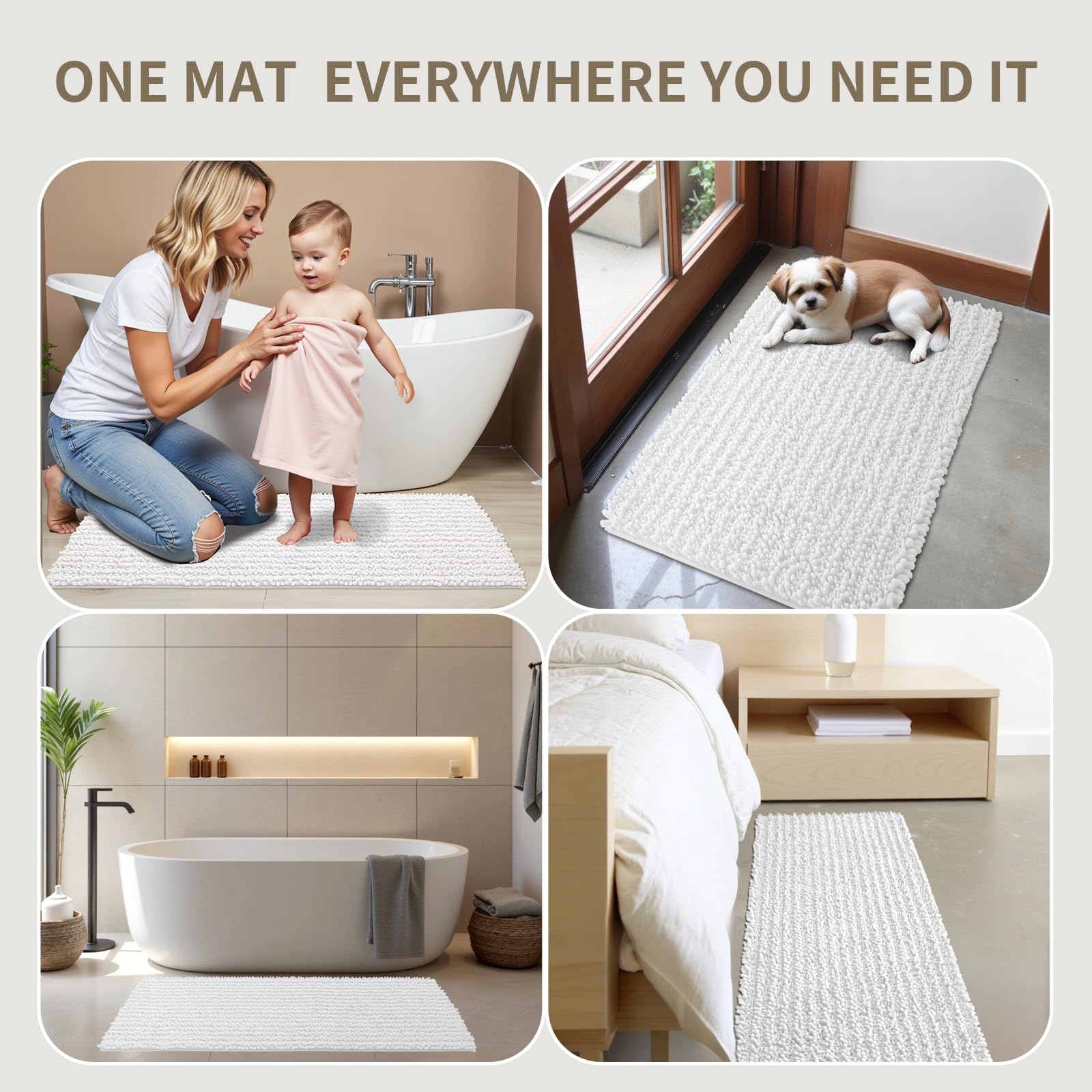 Ruggnovea rug with durable backing resists curling and wear.