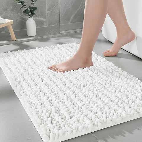 Ruggnovea bathroom rug with non-slip backing keeps floors dry and safe.