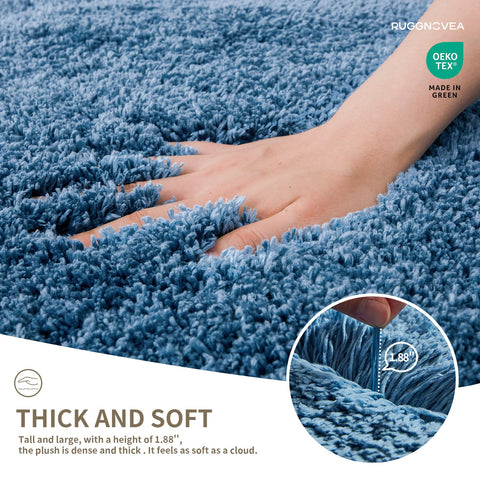 Ruggnovea non-slip backing provides stable footing on tile and wood.
