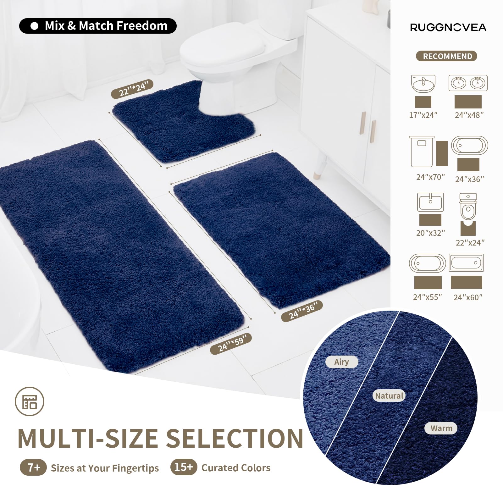 Ruggnovea ultra-soft microfiber bath mat delivers plush comfort after shower