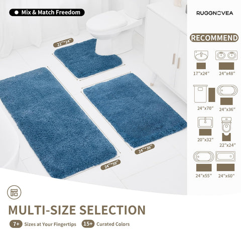 Ruggnovea ultra-soft microfiber toilet mat offers cloud-like foot comfort.