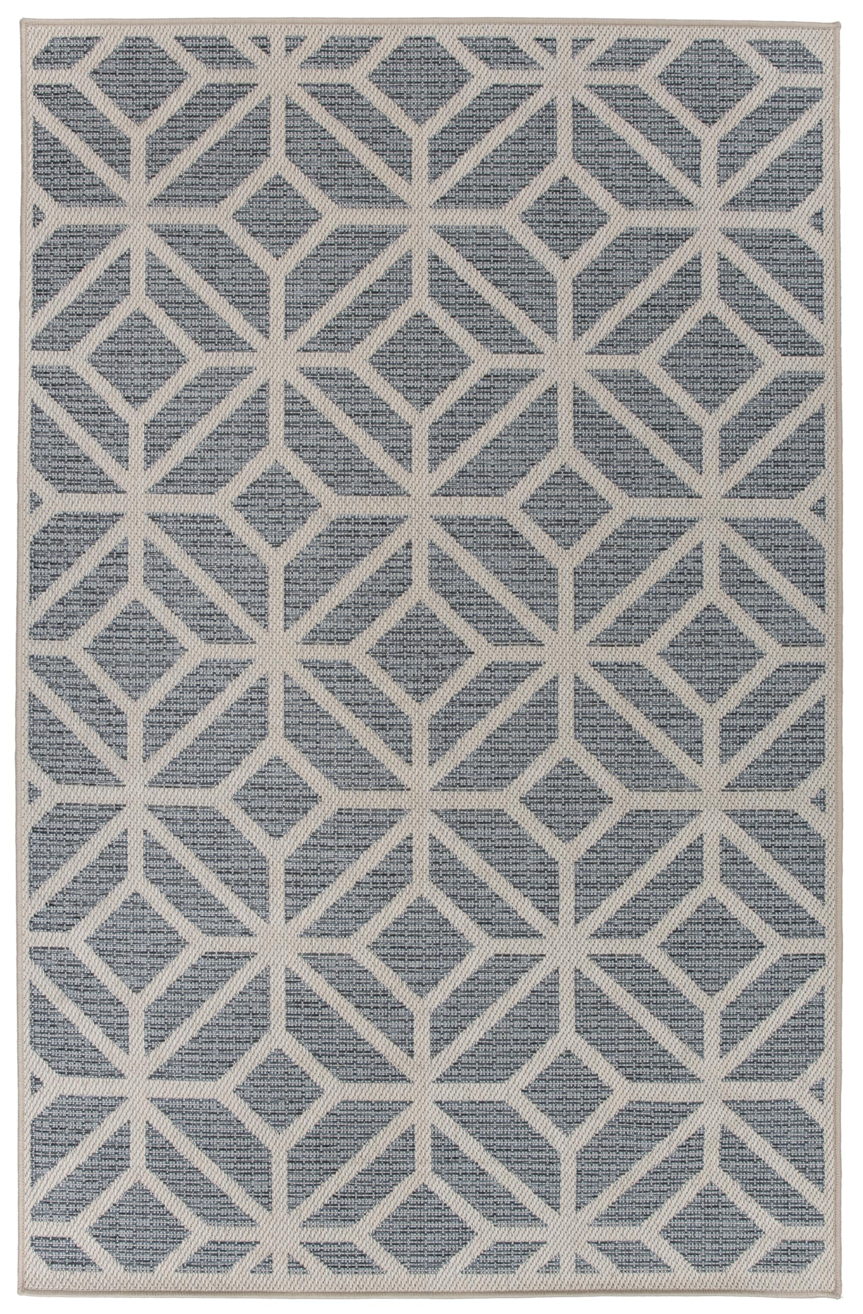Rugshop Blue Chevron border detail highlights crisp lines for styling edges.