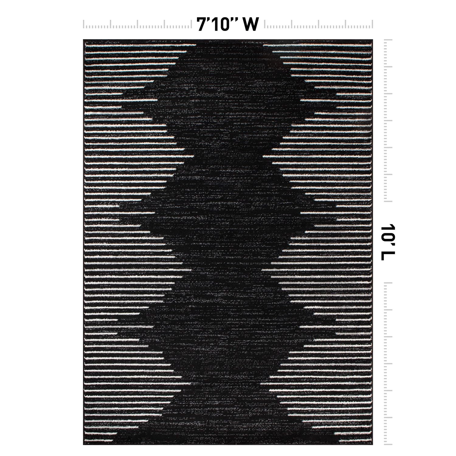 Rugshop Bohemian Stripe dining room rug showcasing durability for daily use.