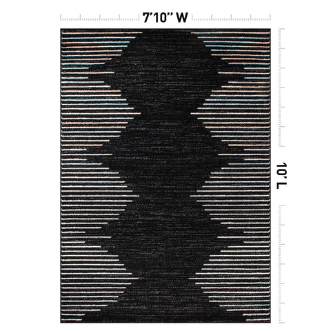 Rugshop Bohemian Stripe dining room rug showcasing durability for daily use.