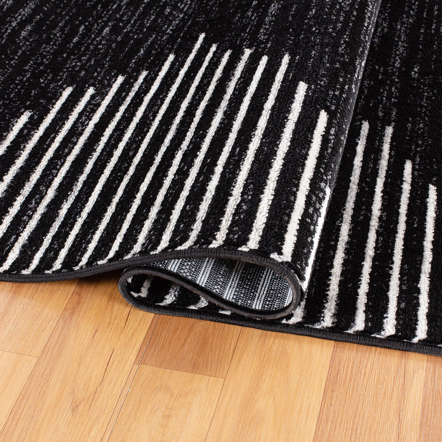 Rugshop Bohemian Stripe dining area protection with easy cleanup.