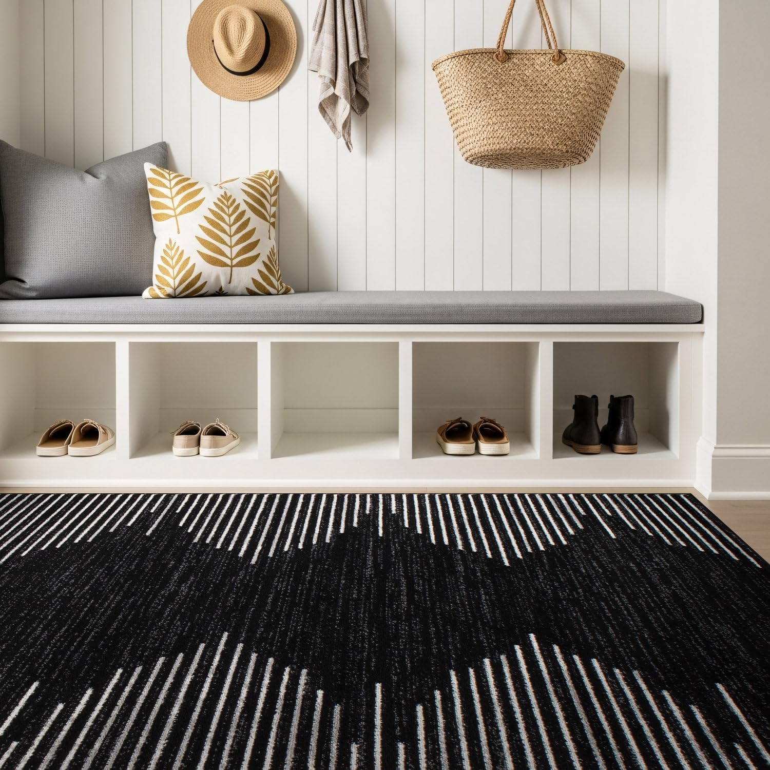 Rugshop Bohemian Stripe pile close-up highlighting pattern and texture detail.