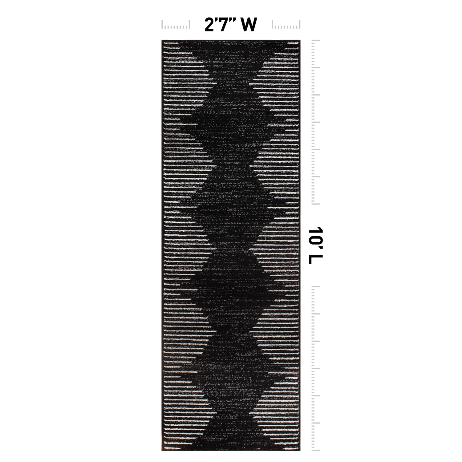 Rugshop Bohemian Stripe soft plush pile adds comfort underfoot during daily use.