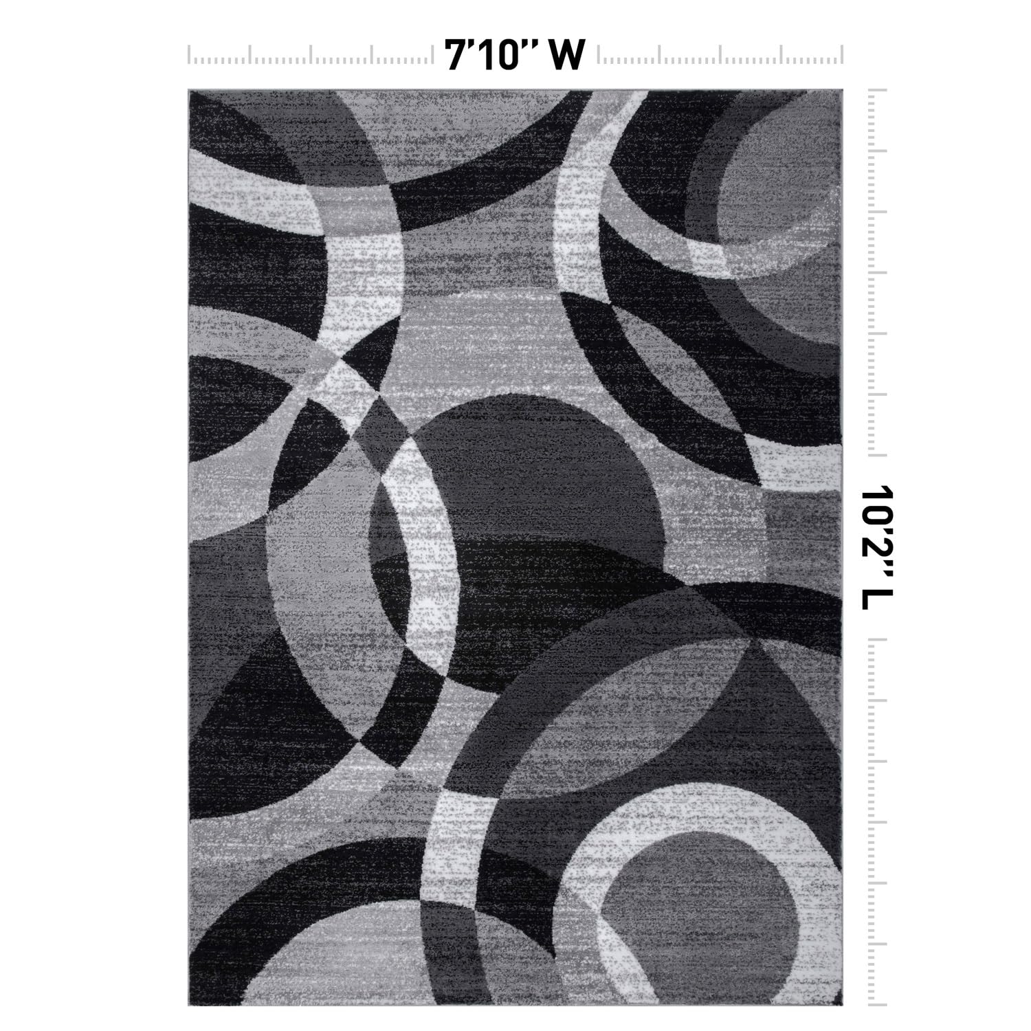 Rugshop Gray abstract circles design highlights bold colors for modern decor.