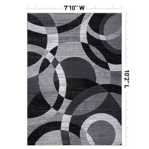 Rugshop Gray abstract circles design highlights bold colors for modern decor.