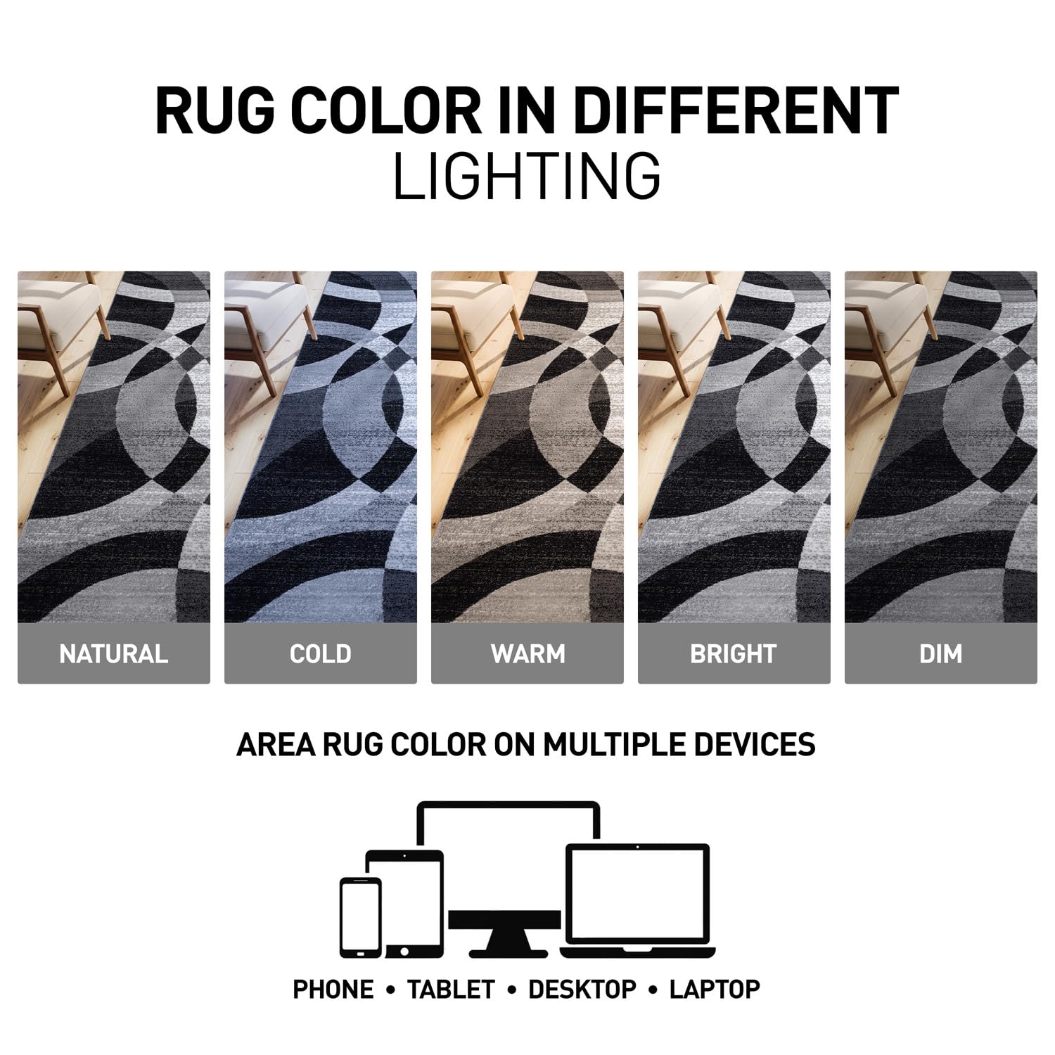 Rugshop Durable polypropylene fibers ensure long-lasting wear in busy homes.