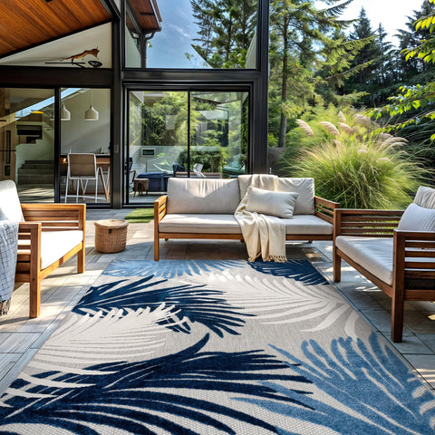 Rugshop Navy Lucca dorm or office space rug for easy decoration.