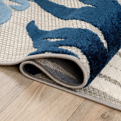 Rugshop Navy Lucca indoor-outdoor rug suitable for living rooms and entryways.