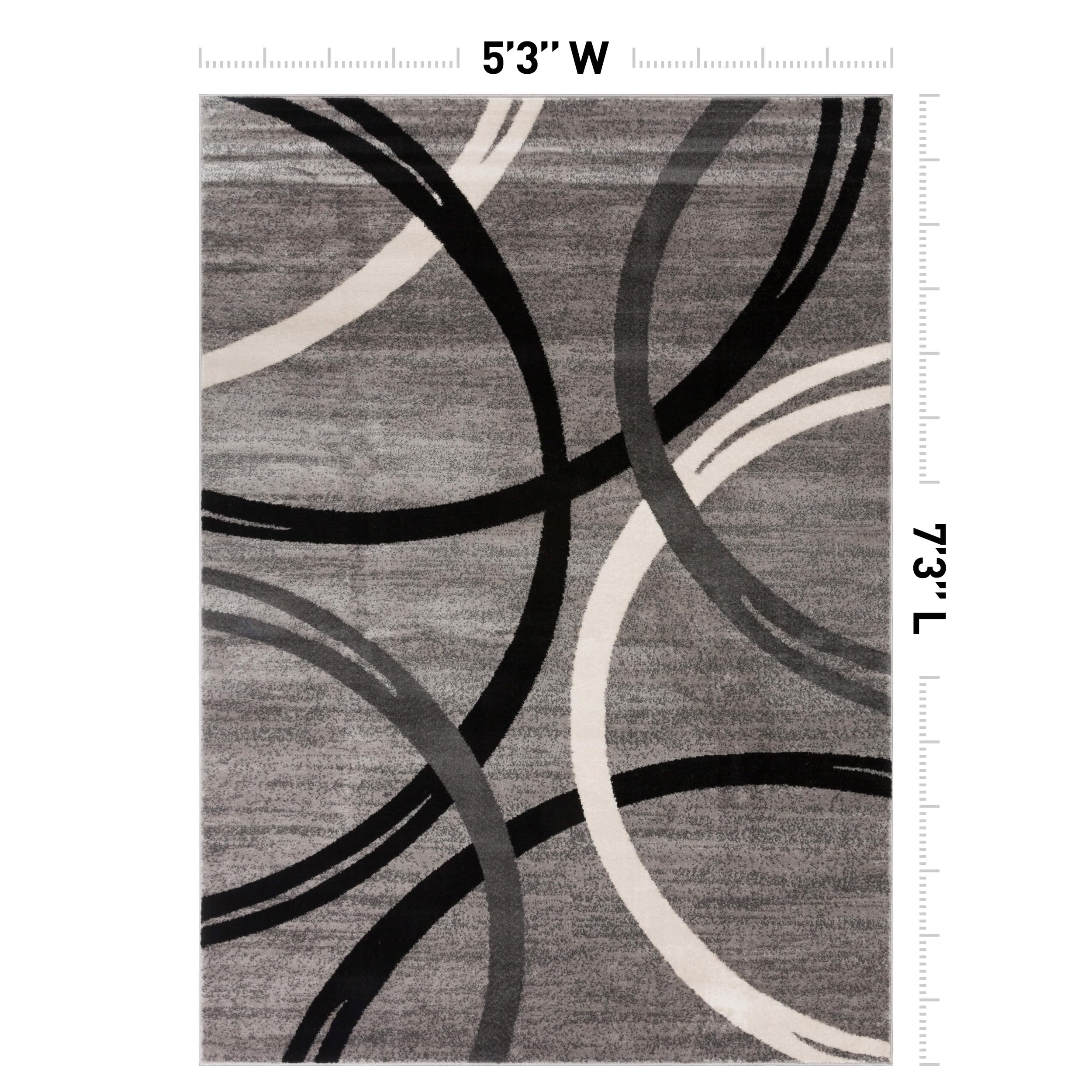 Rugshop Wavy Circles rug close-up texture shows soft, dense pile.