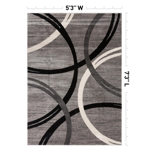 Rugshop Wavy Circles rug close-up texture shows soft, dense pile.
