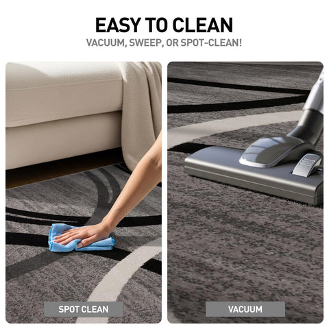 Rugshop Wavy Circles rug is easy to vacuum in busy homes.