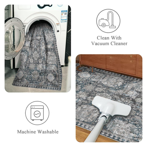 RUGSURE durable low-pile rug suited for high-traffic living rooms and dining areas.