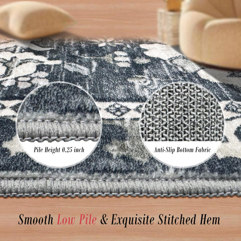 RUGSURE machine-washable rug for simple at-home cleaning after spills.