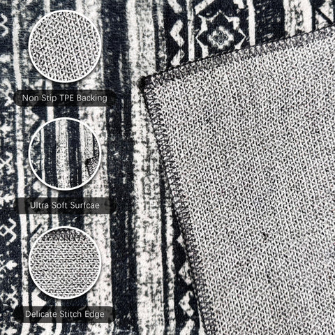 RUGSURE washable area rug living room cozy scene with easy-care decor