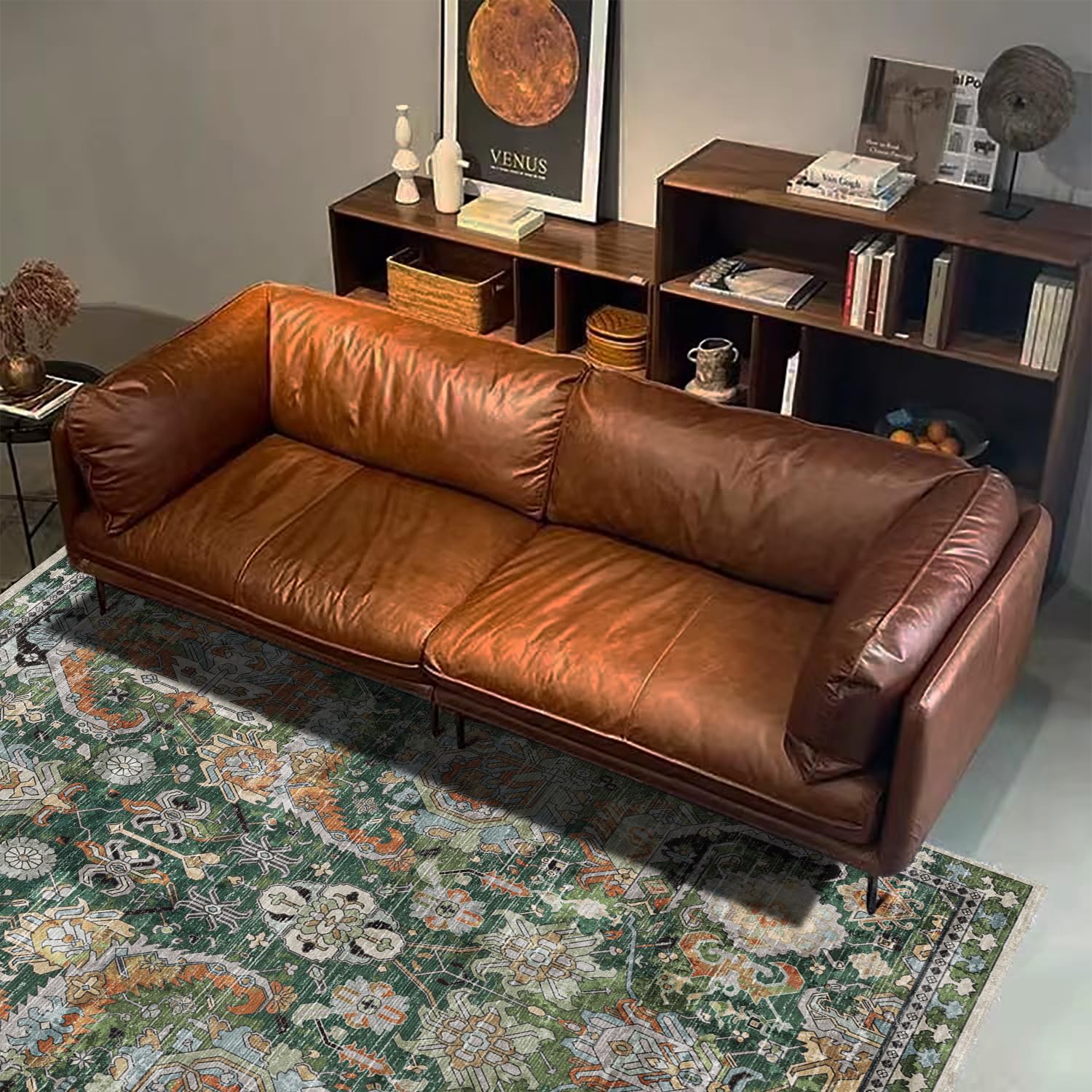 RUGSURE warm-toned border detail adds vintage charm to any room
