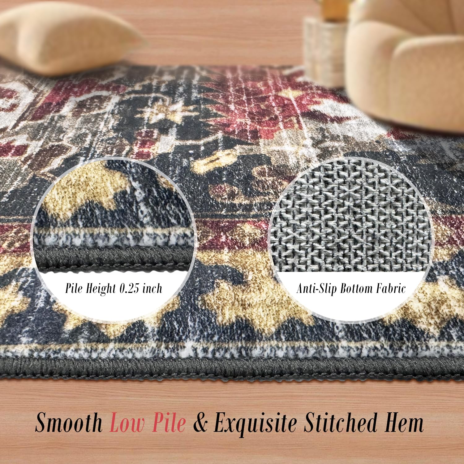 RUGSURE washable area rug in kids' room, durable and kid-friendly.