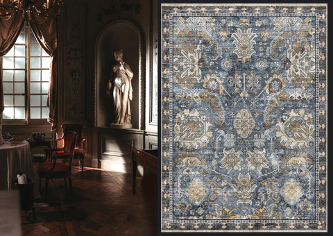 RUGSURE navy 4x6 rug is machine washable for quick cleanup