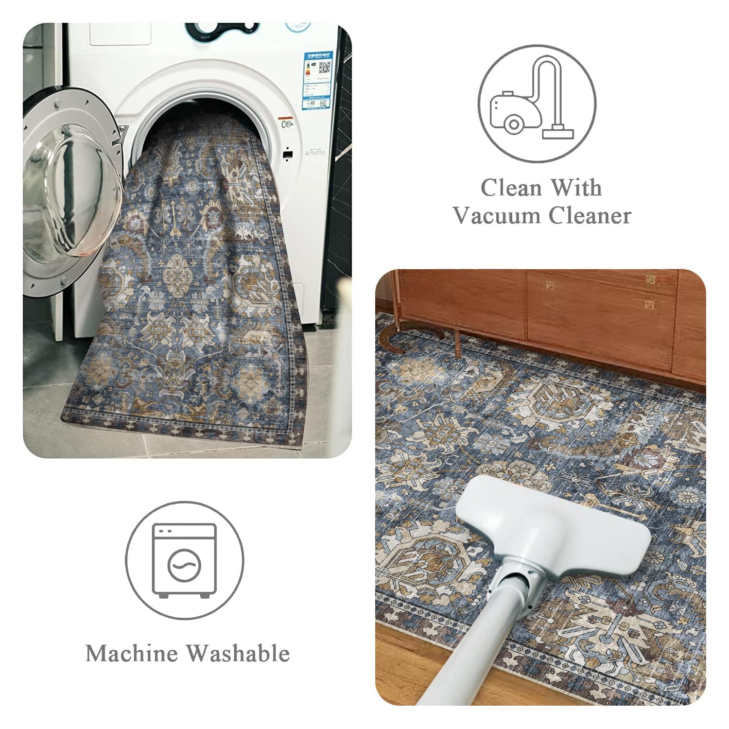 RUGSURE vintage medallion border adds timeless room charm