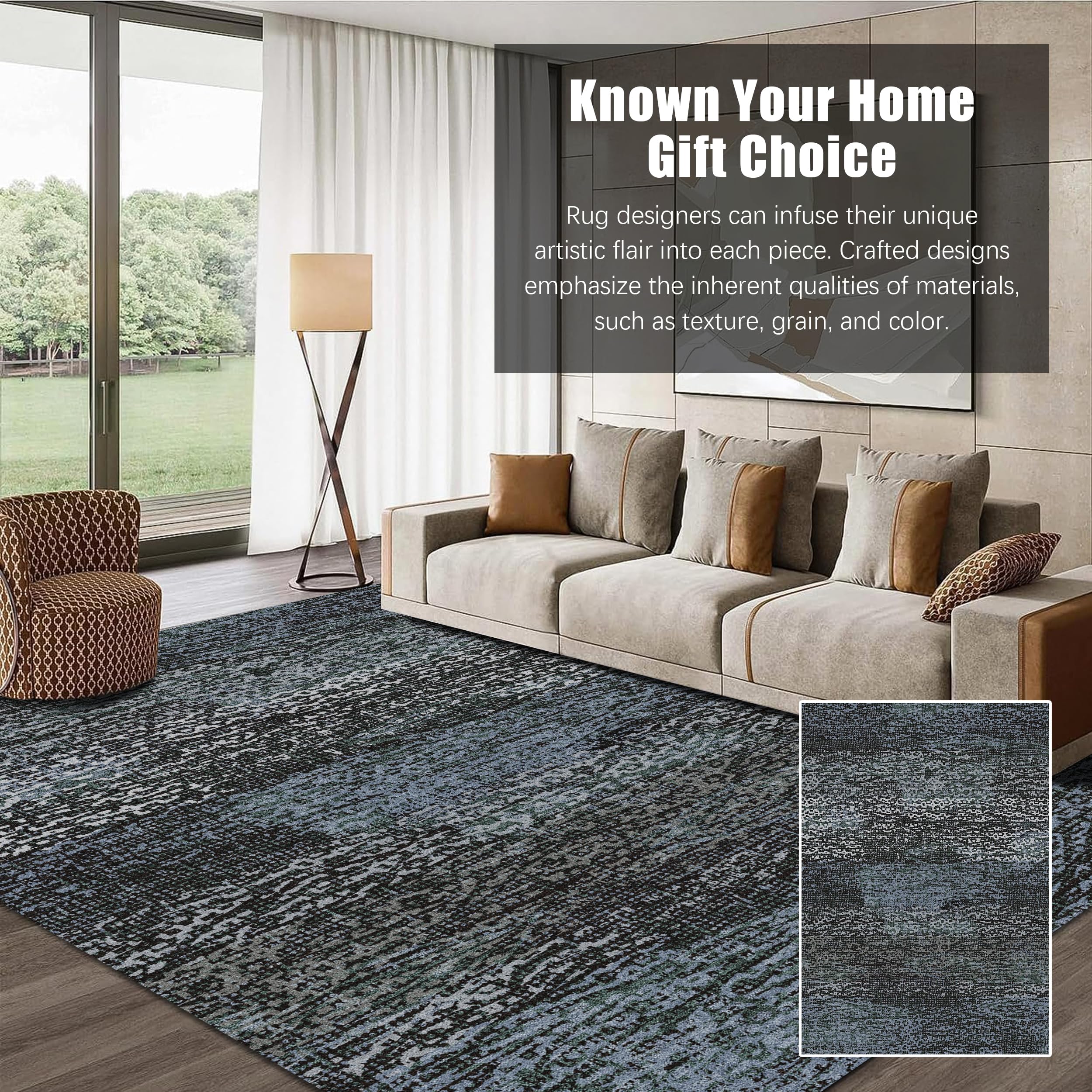 RUGSURE rug non-slip backing keeps it secure in busy areas.