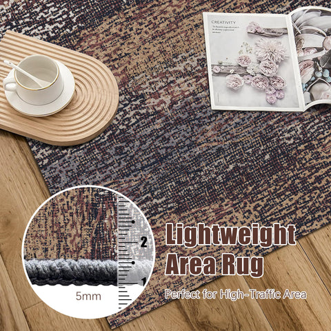 RUGSURE washable area rug soft plush texture underfoot for cozy living spaces.