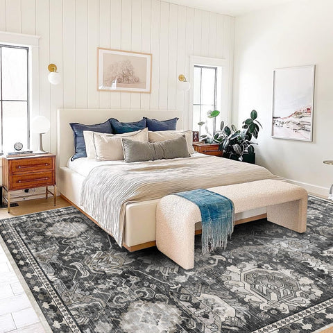 RUGSURE vintage medallion border adds warm, timeless decor to living rooms and nurseries