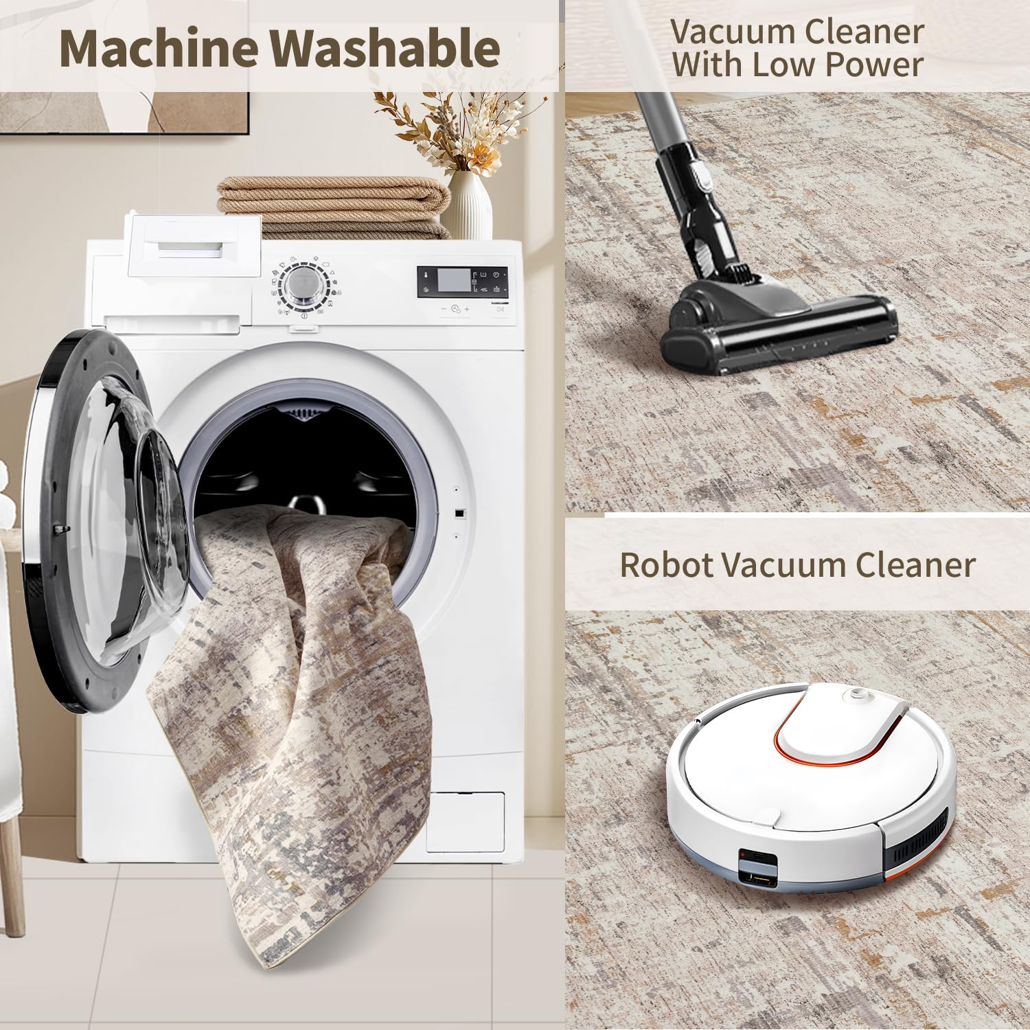 Rugxara beige grey color coordinates with neutral decor schemes.