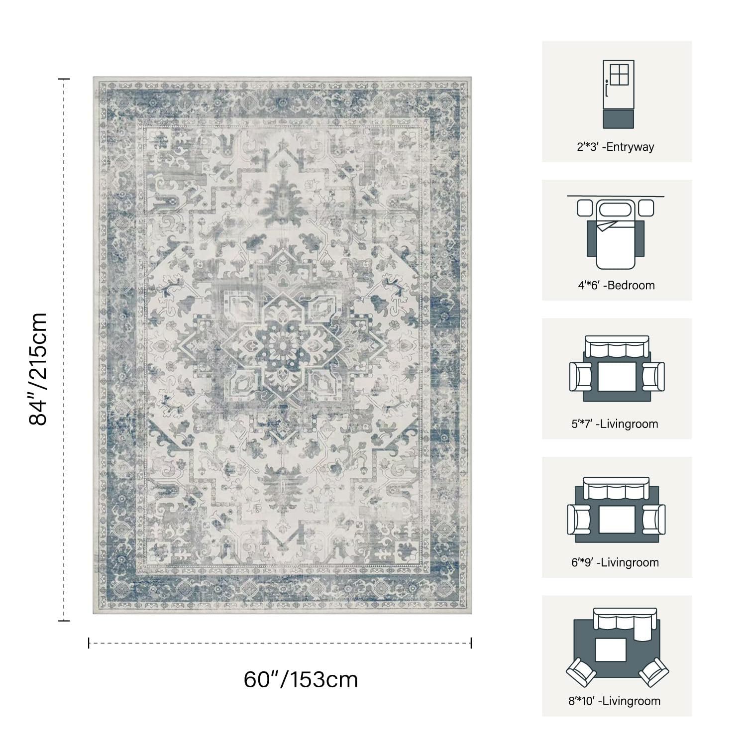 Rugxara durable fibers support high-traffic rooms like living and dining areas