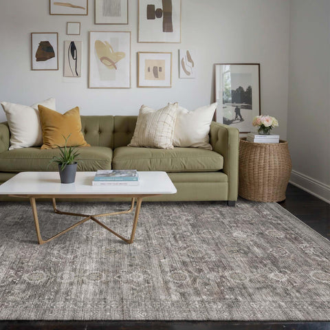 Rugxara grey washable rug 5x7 for easy cleaning