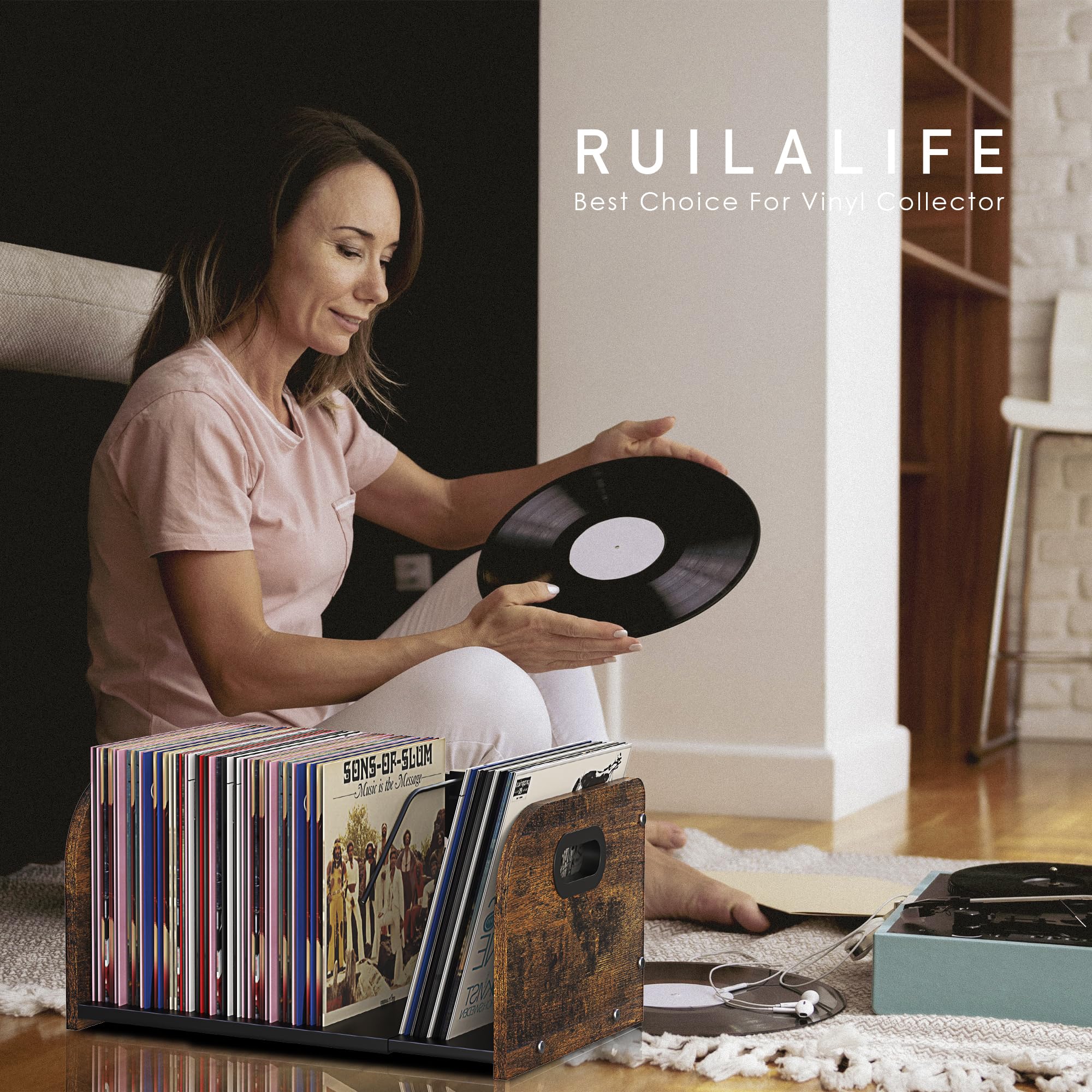 RUILALIFE expandable vinyl holder extended to maximize capacity.
