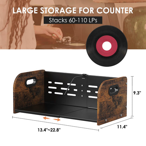 RUILALIFE large capacity organizer fits 60 to 110 LPs.