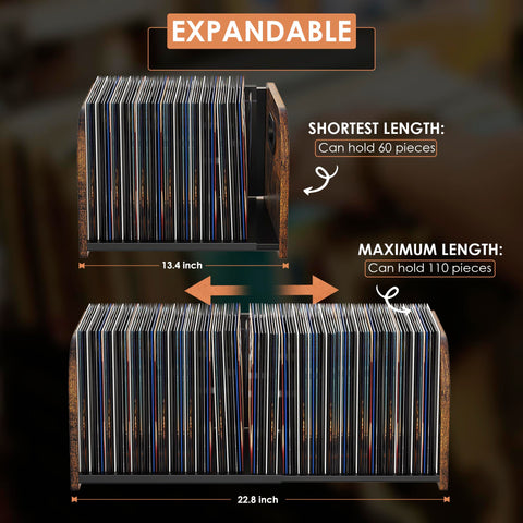 RUILALIFE movable divider keeps vinyl records upright and protected.