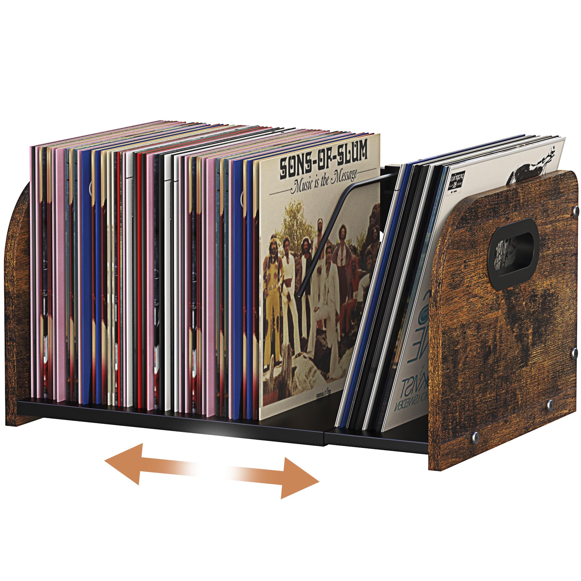 RUILALIFE vinyl storage rack assembled for easy access to LPs.