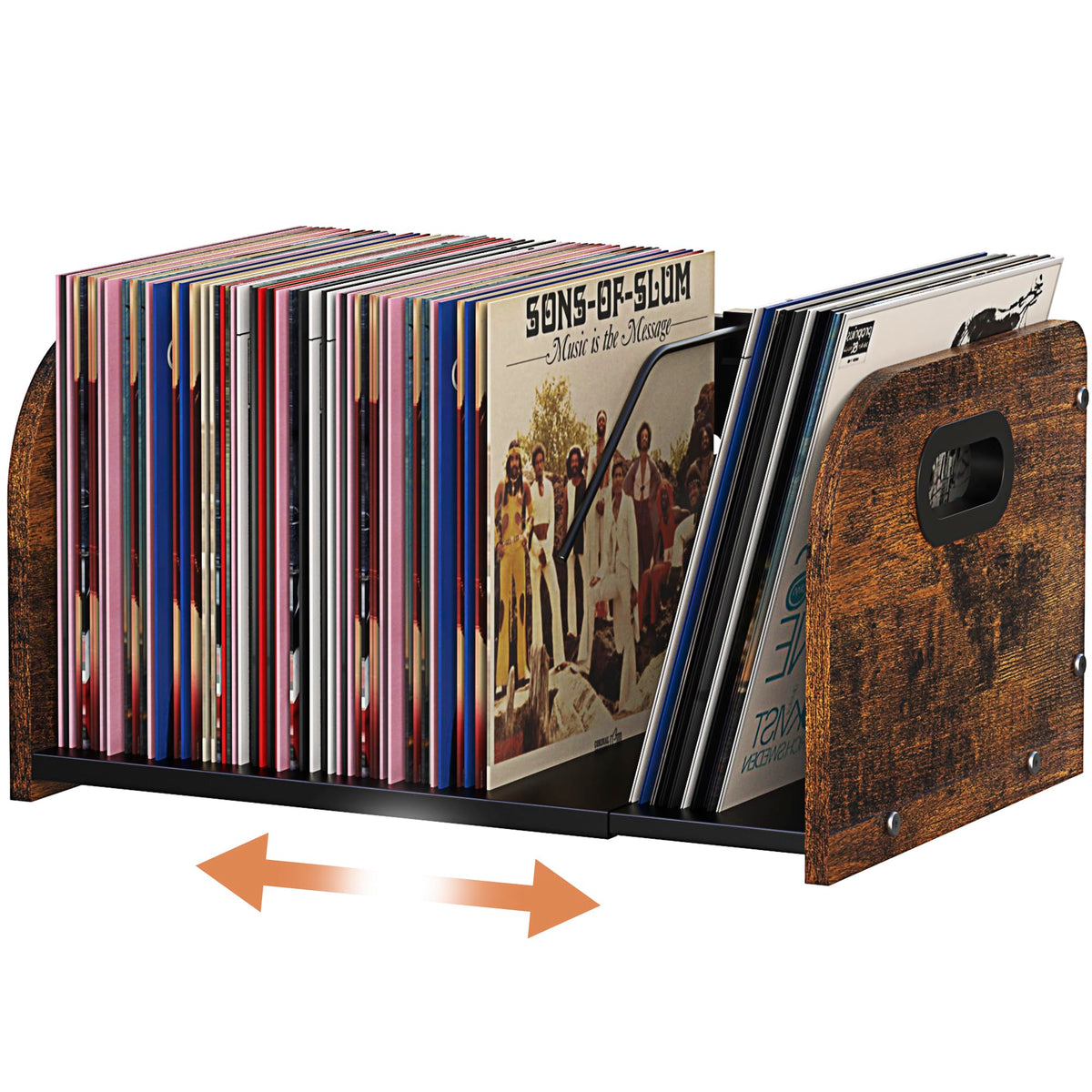 RUILALIFE vinyl storage rack assembled for easy access to LPs.