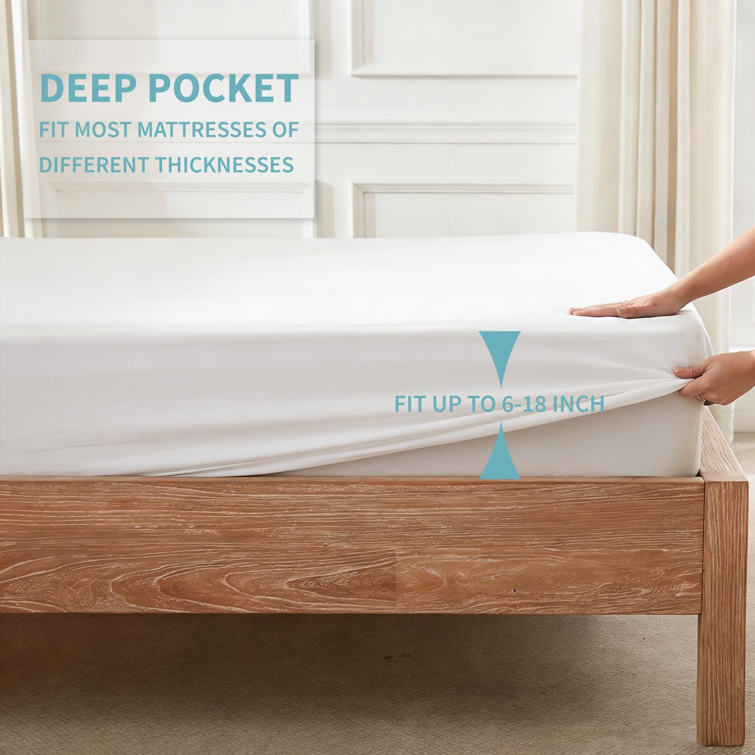 Ruili king-size stain-resistant protector helps keep bedding clean and fresh.