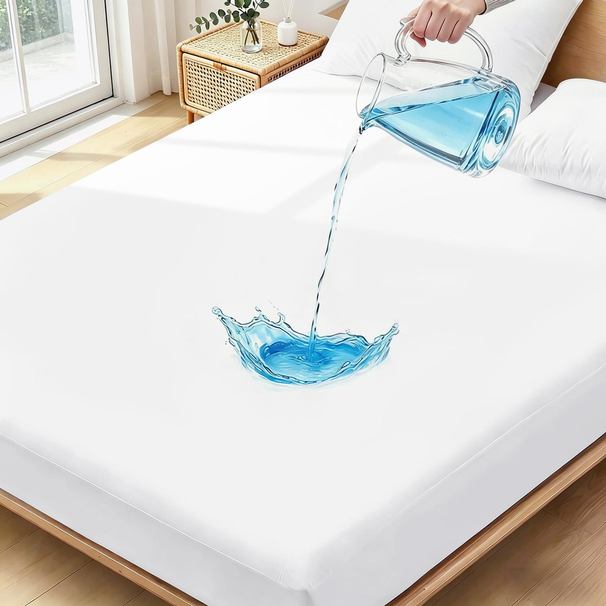 Ruili king-size waterproof mattress protector provides leak protection for night spills.