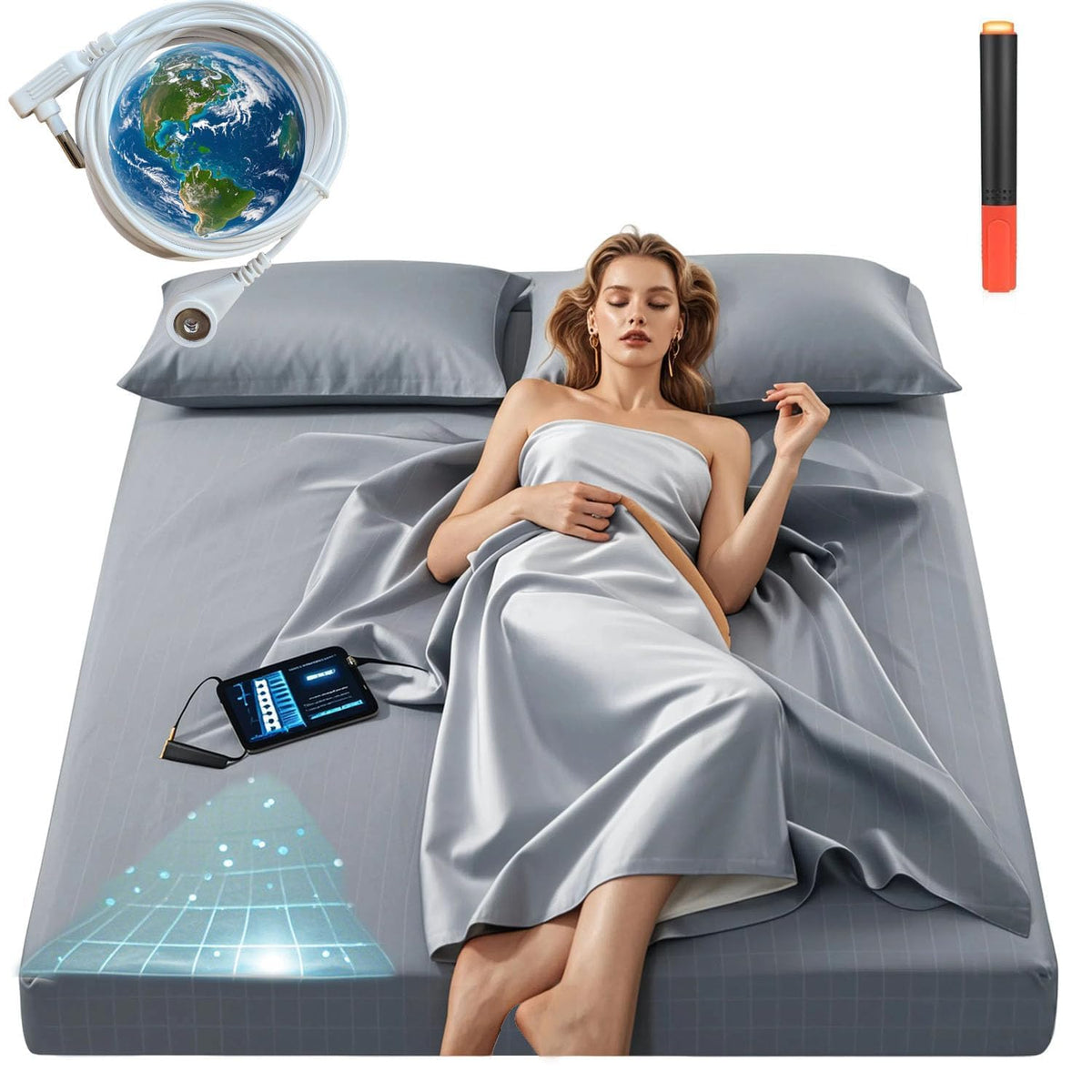 Ruiwen Hair grounding sheet king size with conductive fabric for restful sleep