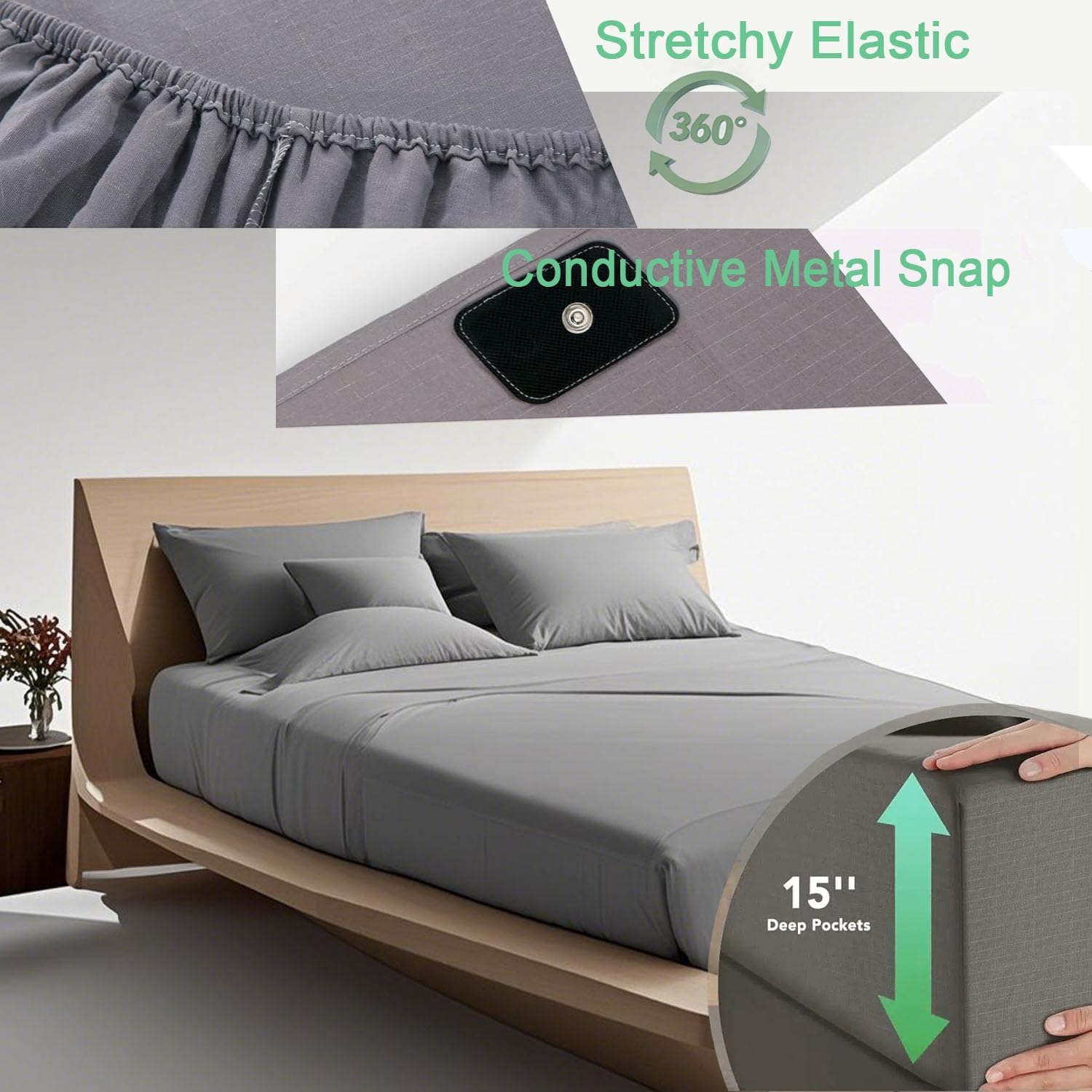 Ruiwen Hair grounding sheet king-size fit for standard beds